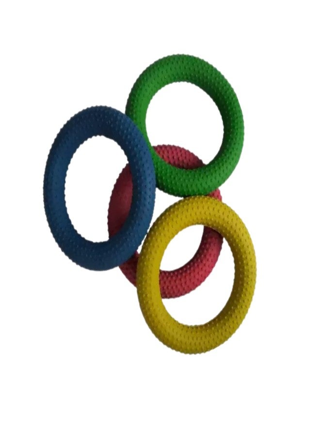 CABRIO 4pcs of Rubber Kids Playing Dotted Tennikoit Ring Outdoor Throw and Catch Practice Game Toy - Image 1
